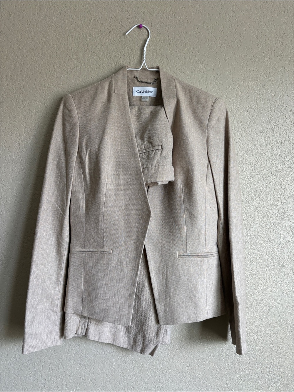 Calvin Klein Linen-Blend Pantsuit Set